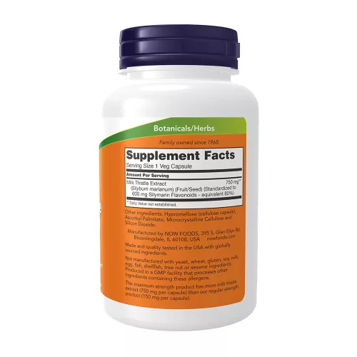Now Foods Milk Thistle Extract 750 mg Silymarin (600 mg) 90 Kapszula