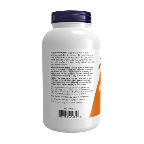 Now Foods Psyllium Husk Powder - Útifűmaghéj Por 340 g