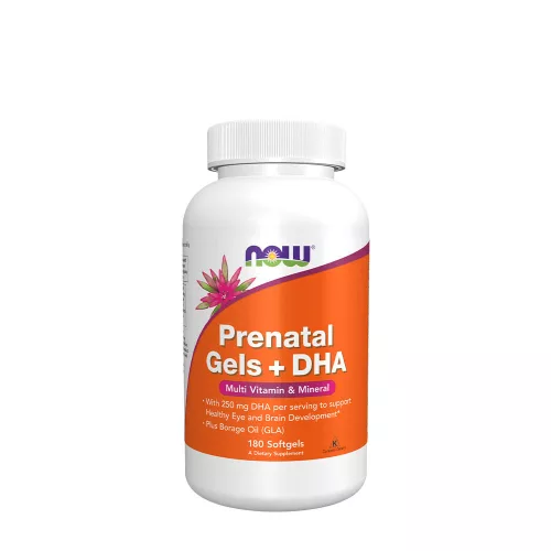 Now Foods Terhesvitamin + DHA kapszula - Prenatal Gels + DHA 180 Lágykapszula