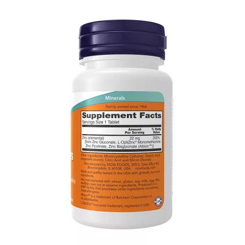 Now Foods Zinc Transporters 22mg  90 Tabletta