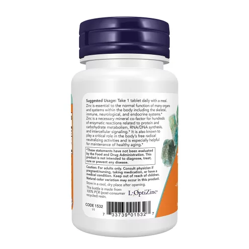 Now Foods Zinc Transporters 22mg  90 Tabletta