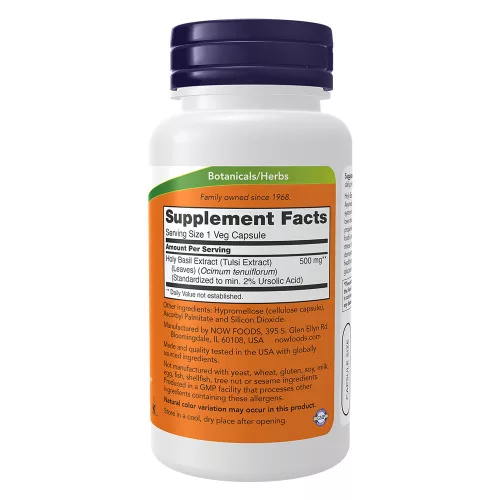 Now Foods Szent Bazsalikom Kivonat 500 mg - Holy Basil Extract 500 mg 90 Veg Kapszula