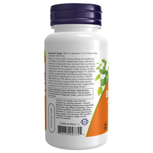 Now Foods Fűzfakéreg kivonat 400 mg - Willow Bark Extract 400 mg 100 Veg Kapszula