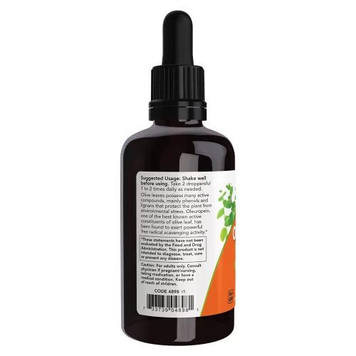 Now Foods Olajfalevél Glicerites Kivonat 18% - Olive Leaf Glycerite 18% Liquid 59 ml (2 fl.oz.)
