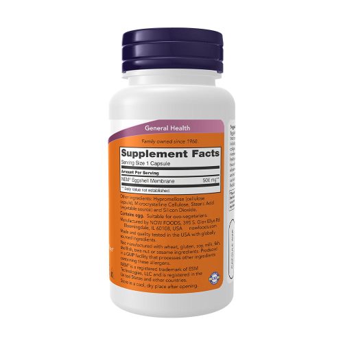 Now Foods Eggshell Membrane 500 mg - Tojáshéjhártya 60 Kapszula