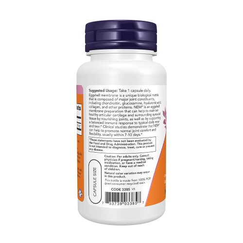 Now Foods Eggshell Membrane 500 mg - Tojáshéjhártya 60 Kapszula