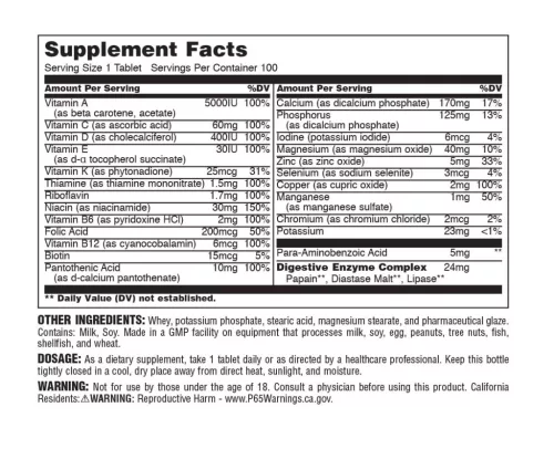 Universal Nutrition Daily Formula - Multivitamin 100 Tabletta
