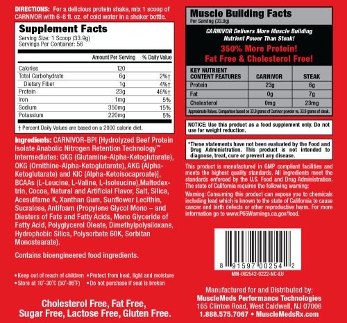 MuscleMeds Carnivor™ - Hidrolizált Marhafehérje 56 Adag 1898 g