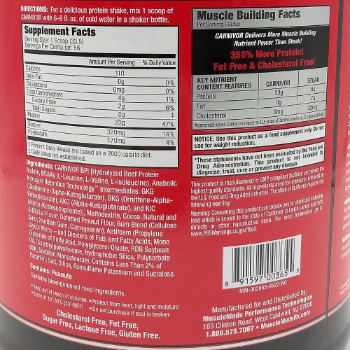 MuscleMeds Carnivor™ - Hidrolizált Marhafehérje 56 Adag 1624 g