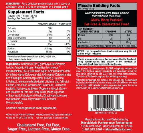 MuscleMeds Carnivor™ - Hidrolizált Marhafehérje 56 Adag 1624 g