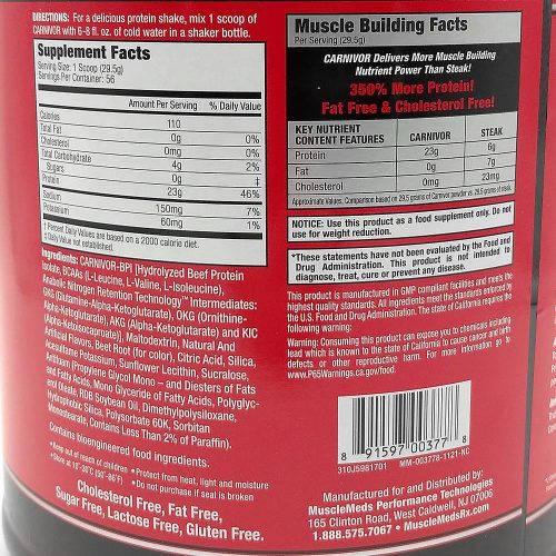 MuscleMeds Carnivor™ - Hidrolizált Marhafehérje 56 Adag 1624 g