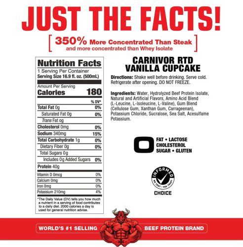 MuscleMeds Carnivor RTD - Marhafehérje Shake 12X500 ml