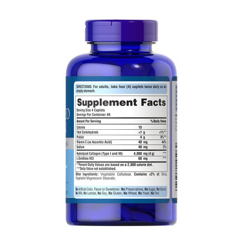 Puritan's Pride Hidrolizált Kollagén 1000 mg kapszula - Hydrolyzed Collagen 180 Kapszula