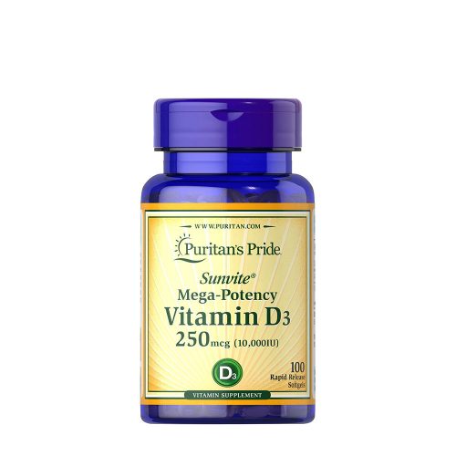 Puritan's Pride D3-vitamin 10000 NE (250 mcg) 100 Lágykapszula