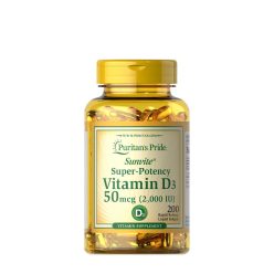  Puritan's Pride D3-vitamin 2000 NE (50 mcg) 200 Lágykapszula