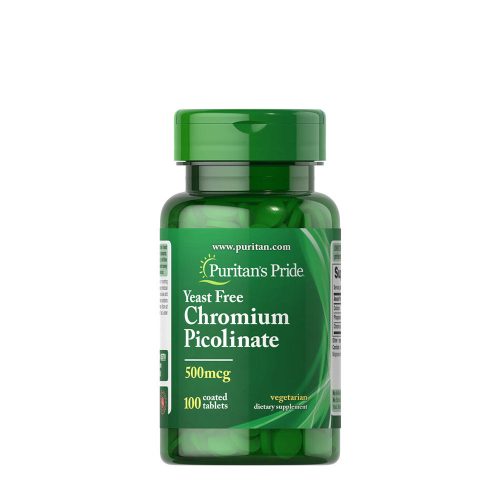 Puritan's Pride Króm-pikolinát 500 mcg (Élesztőmentes) - Chromium Picolinate 500 mcg Yeast Free 100 Tabletta