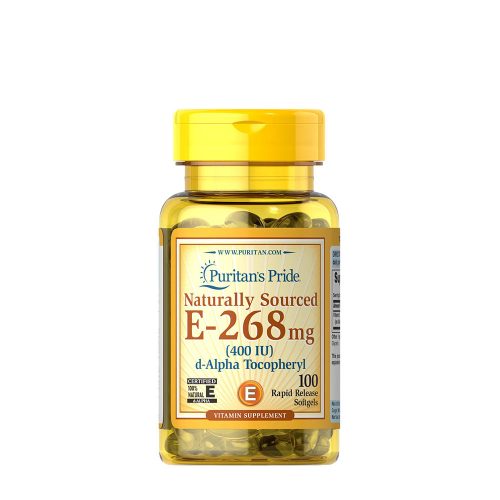 Puritan's Pride E-vitamin 400 NE Természetes Forrásból - Vitamin E-400 IU Naturally Sourced 100 Lágykapszula