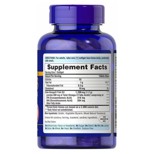 Puritan's Pride Double Strength Omega-3 Fish Oil - Extra Erős Omega-3 90 Lágykapszula