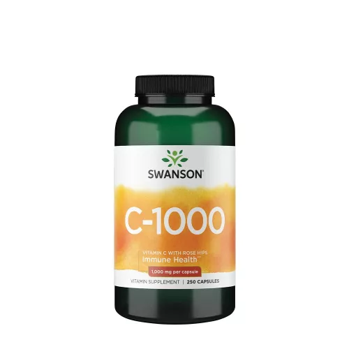 Swanson Vitamin C with Rose Hips - C-Vitamin Csipkebogyóval 250 Kapszula