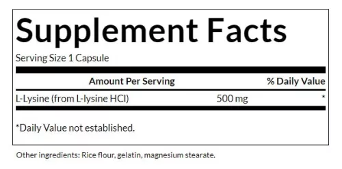 Swanson L-lizin (L-Lysine) kapszula - Szabad Aminosav 100 Kapszula