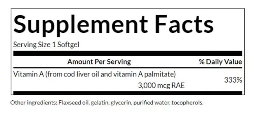 Swanson A-vitamin Komplex 250 Lágykapszula