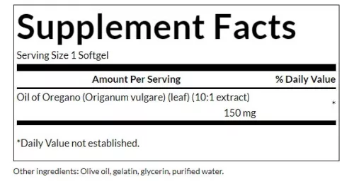 Swanson Oregánóolaj Kivonat lágykapszula - Oregano Oil 10:1 Extract 120 Lágykapszula