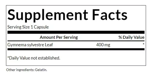 Swanson Gymnema Sylvestre Leaf - Egészséges Anyagcserét Támogató Kapszula 100 Kapszula