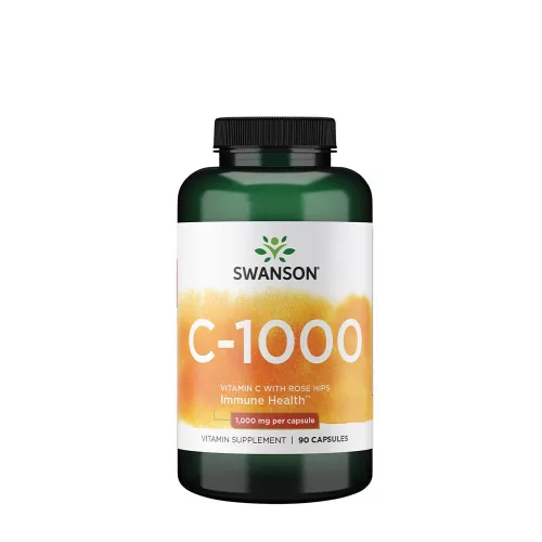 Swanson Vitamin C with Rose Hips - C-Vitamin Csipkebogyóval 90 Kapszula