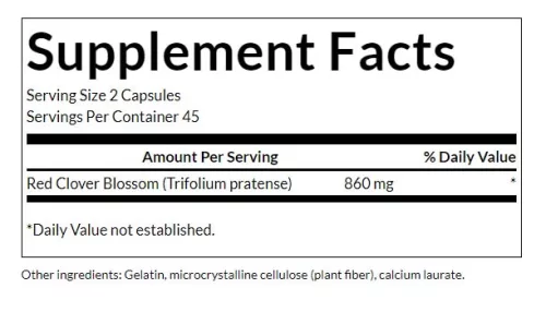 Swanson Teljes Spektrumú Vörös Lóhere Virág Kapszula 430 mg 90 Kapszula