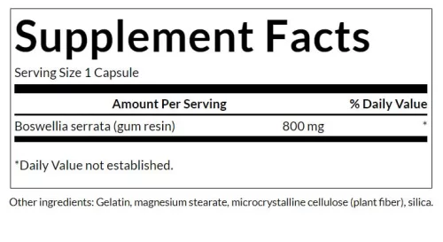 Swanson Boswellia Kivonat - Tömjénfa Kivonat 400 mg 60 Kapszula