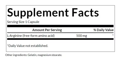 Swanson L-Arginin 500 mg 100 Kapszula