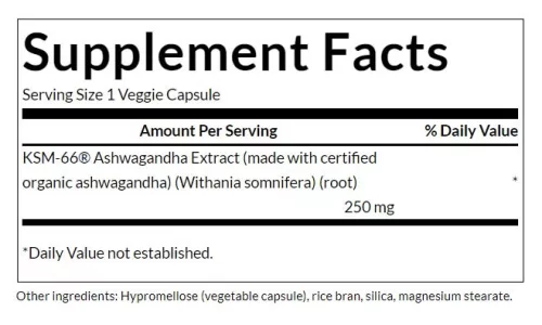 Swanson Ultimate Ashwagandha - KSM-66 250 mg 60 Veg Kapszula