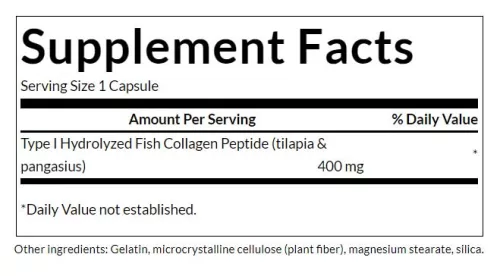 Swanson Type I Hidrolizált Tengeri Kollagén Peptidek 400 MG 60 Kapszula