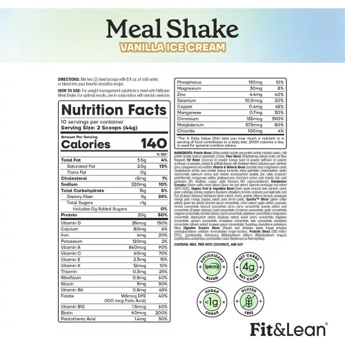 Fit & Lean Meal Replacement - Étkezéshelyettesítő és Zsírégető Formula 453 g