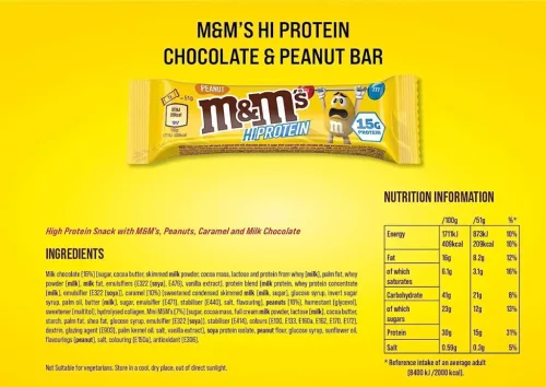 M&M's Mars High Protein Bar - Fehérjeszelet - Földimogyoró 52 g