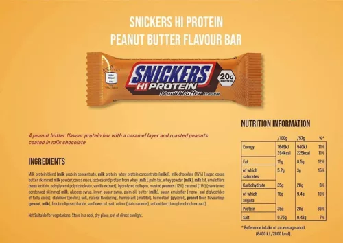 Snickers High Protein Bar - Fehérjeszelet - Mogyoróvaj 57 g