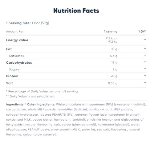 Snickers High Protein Bar - Fehérjeszelet - Fehércsokoládé 55 g