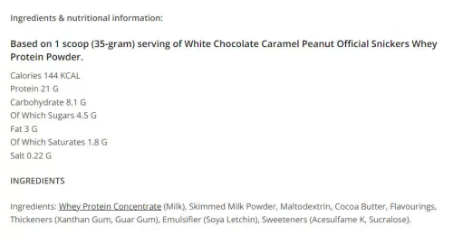 Snickers High Protein Powder - Tejsavó Fehérje Por 875 g