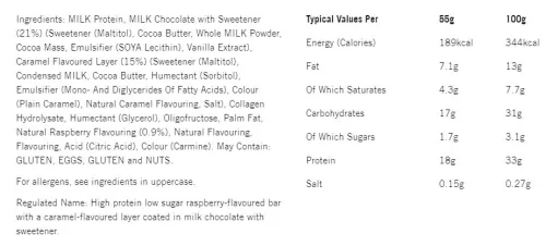 Mars High Protein Low Sugar Bar - Alacsony Cukortartalmú Fehérjeszelet - Málna 55 g