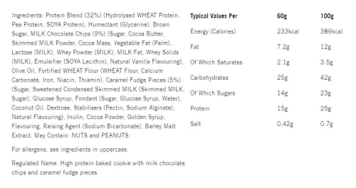 Snickers High Protein Cookie - Magas Fehérjetartalmú Sütemény - Karamellás Csokoládé 60 g