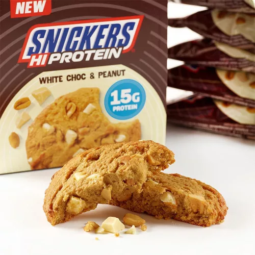 Snickers High Protein Cookie - Magas Fehérjetartalmú Sütemény - Fehércsokoládés Mogyoró 60 g