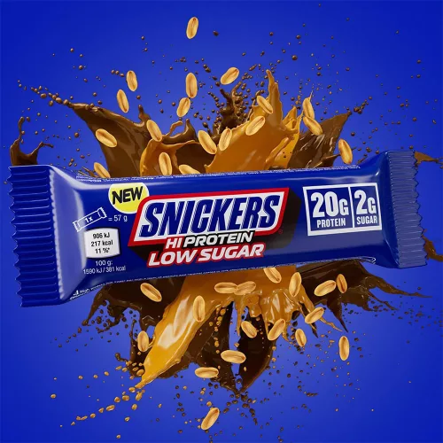 Snickers High Protein Low Sugar Bar - Alacsony Cukortartalmú Fehérjeszelet - Tejcsokoládé 57 g