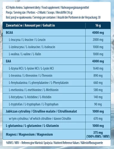 FA - Fitness Authority Komplex Aminosav por - Ice Hydro Amino 480 g