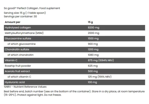 FA - Fitness Authority So good! Perfect Collagen - Kollagénes Ízületvédő Komplex 450 g