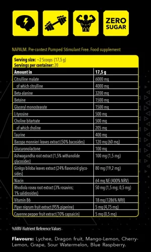 FA - Fitness Authority Edzés Előtti Stimuláns mentes Teljesítményfokozó - Xtreme Napalm Pre-Contest Pumped Stimulant Free 350 g