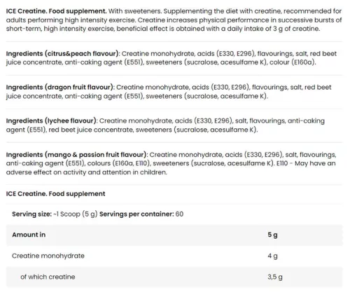 FA - Fitness Authority ICE Creatine - Frissítő Kreatin 300 g