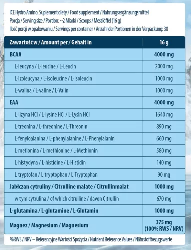 FA - Fitness Authority Komplex Aminosav por - Ice Hydro Amino 16 g