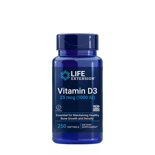 Life Extension D-vitamin 25 mcg (1000 NE) 250 Lágykapszula