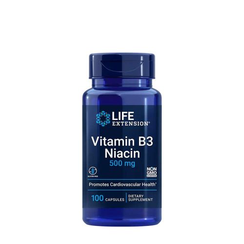 Life Extension B3-vitamin (Niacin) 500 mg 100 Veg Kapszula