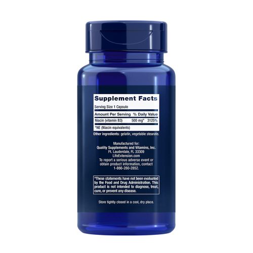 Life Extension B3-vitamin (Niacin) 500 mg 100 Veg Kapszula